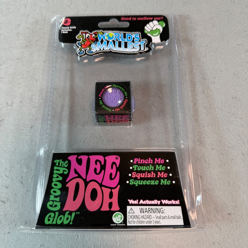 World's Smallest NeeDoh Groovy Glob Purple Mini Squishy Toy 5179